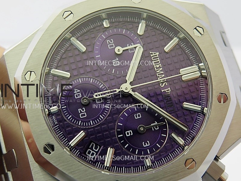 Royal Oak Chrono 26240 SS V2 APSF 1:1 Best Edition Purple Dial On SS Bracelet SA4401 Super Clone