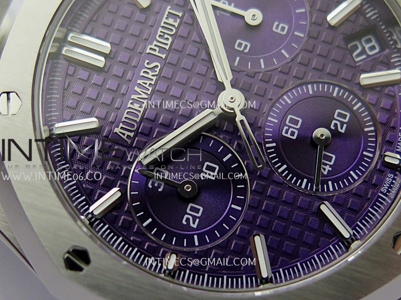 Royal Oak Chrono 26240 SS V2 APSF 1:1 Best Edition Purple Dial On SS Bracelet SA4401 Super Clone