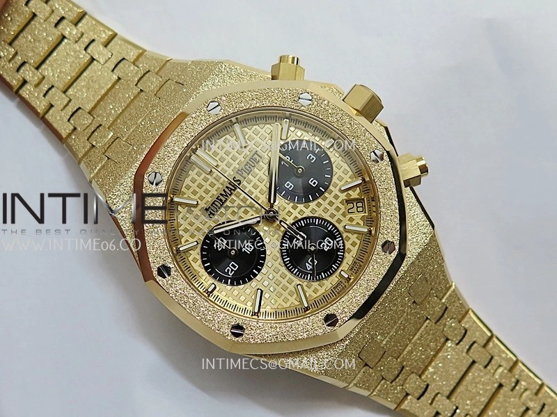 Royal Oak Chrono 26240BA Frosted YG APSF 1:1 Best Edition YG Dial on Bracelet SA4401 Super Clone