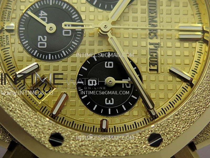 Royal Oak Chrono 26240BA Frosted YG APSF 1:1 Best Edition YG Dial on Bracelet SA4401 Super Clone