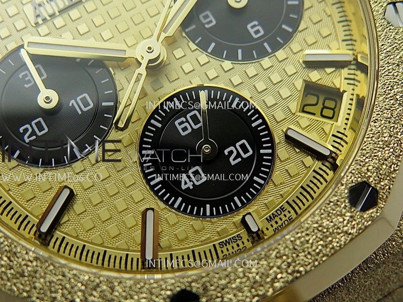 Royal Oak Chrono 26240BA Frosted YG APSF 1:1 Best Edition YG Dial on Bracelet SA4401 Super Clone
