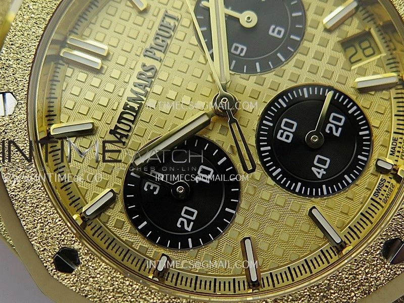 Royal Oak Chrono 26240BA Frosted YG APSF 1:1 Best Edition YG Dial on Bracelet SA4401 Super Clone