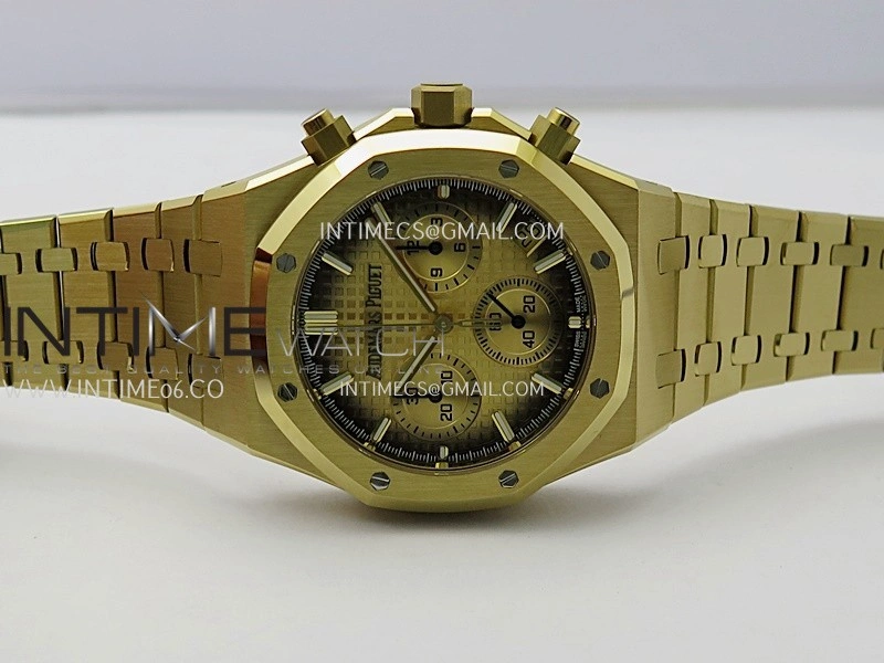 Royal Oak Chrono 26240BA YG APSF 1:1 Best Edition Ombre Gold Dial on Bracelet SA4401 Super Clone