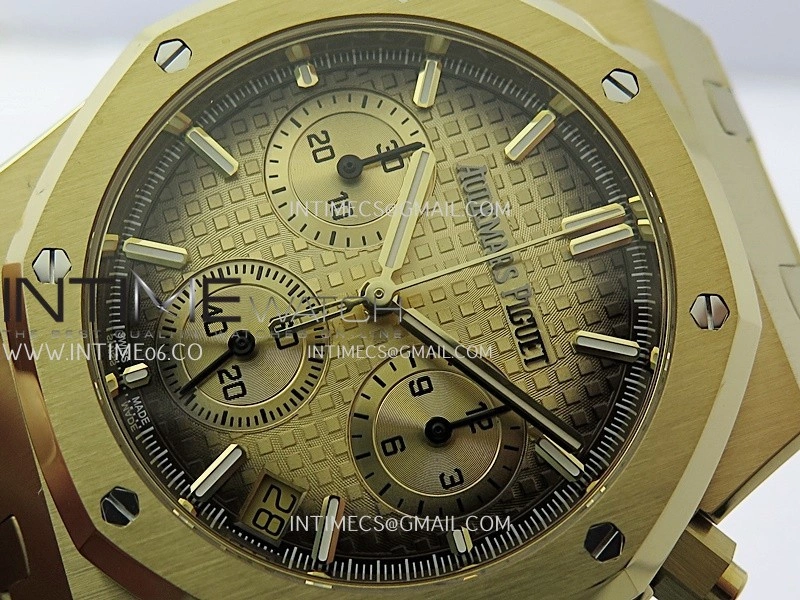 Royal Oak Chrono 26240BA YG APSF 1:1 Best Edition Ombre Gold Dial on Bracelet SA4401 Super Clone