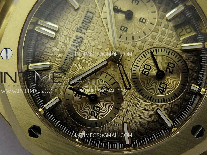 Royal Oak Chrono 26240BA YG APSF 1:1 Best Edition Ombre Gold Dial on Bracelet SA4401 Super Clone