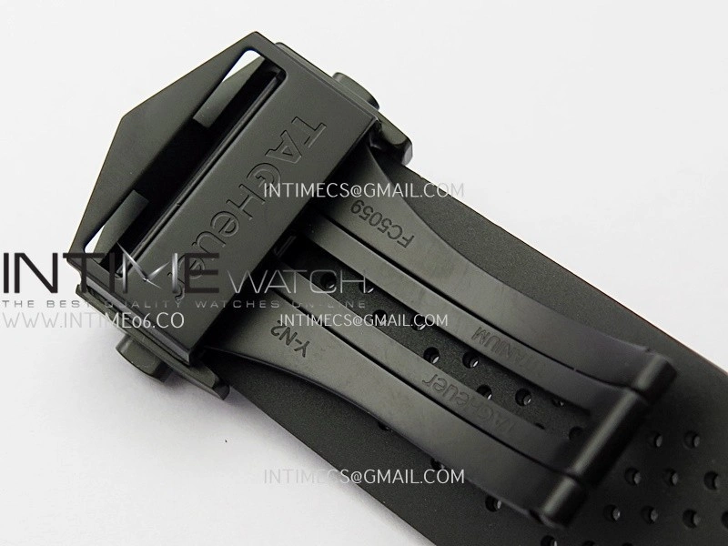 Calibre Heuer 01 Chrono 45mm Ceramic Bezel PVD VSF 1:1 Best Edition Skeleton Dial on Rubber Strap A1887