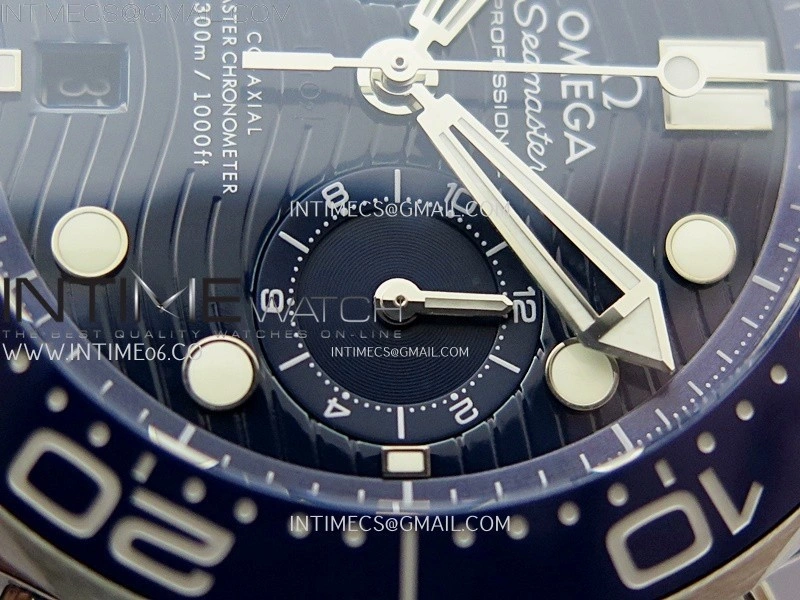 Seamaster 300M Chrono Blue Ceramic Bezel SS N1F 1:1 Best Edition Blue Dial on Blue Rubber Strap A9900