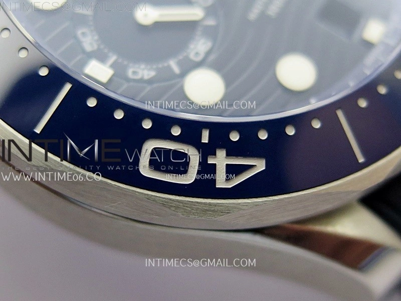Seamaster 300M Chrono Blue Ceramic Bezel SS N1F 1:1 Best Edition Blue Dial on Blue Rubber Strap A9900
