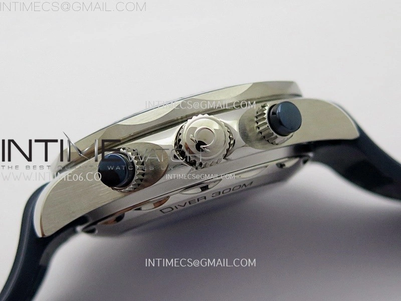 Seamaster 300M Chrono Blue Ceramic Bezel SS N1F 1:1 Best Edition Blue Dial on Blue Rubber Strap A9900