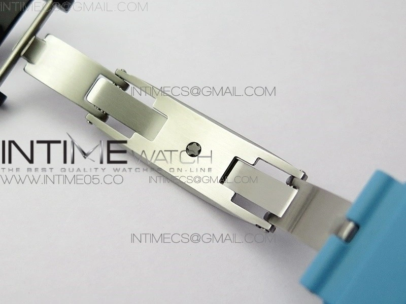 RM011 Carbon Case Chrono KVF 1:1 Best Edition Crystal Skeleton Yellow Dial on Blue Rubber Strap A7750 V2