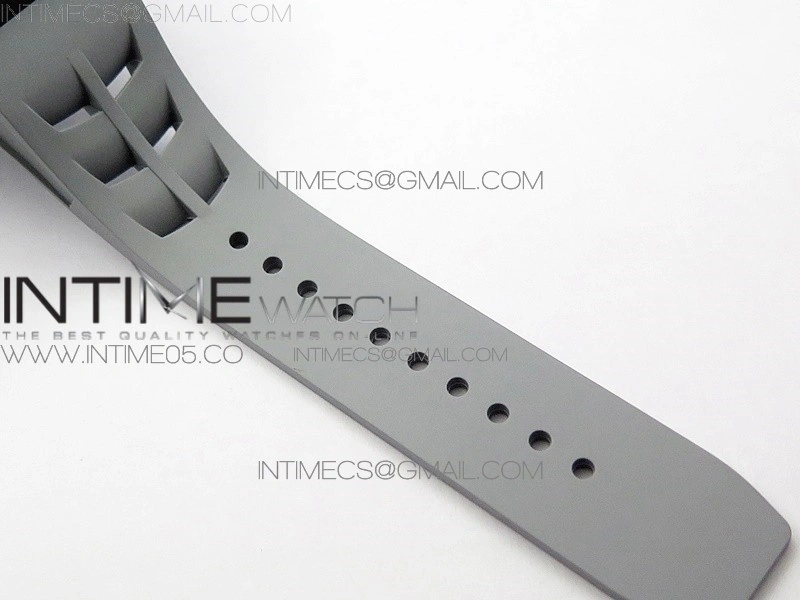 RM011 Carbon Case Chrono KVF 1:1 Best Edition Crystal Skeleton Yellow Dial on Gray Rubber Strap A7750 V2