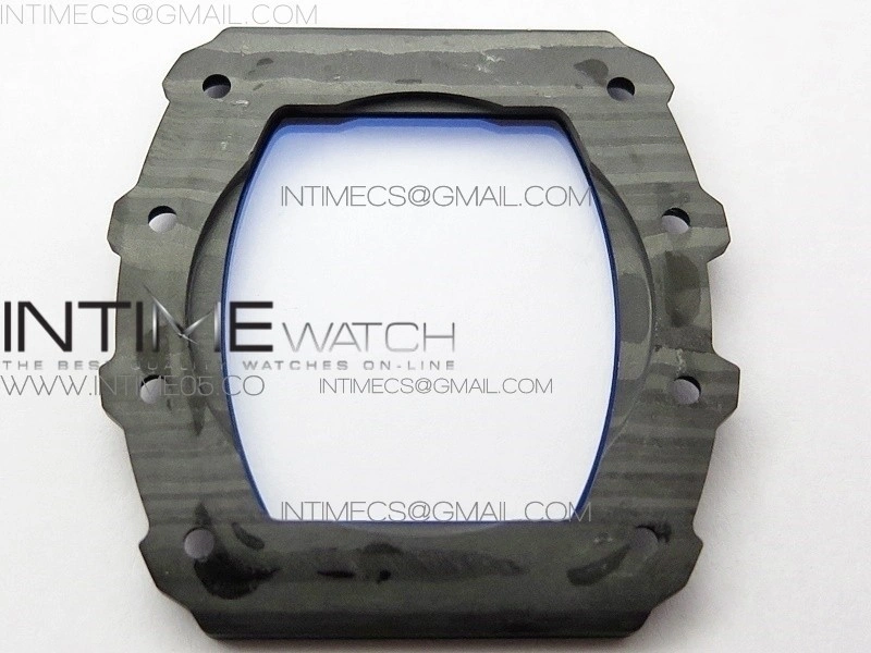 RM011 Carbon Case Chrono KVF 1:1 Best Edition Crystal Skeleton Yellow Dial on Gray Rubber Strap A7750 V2