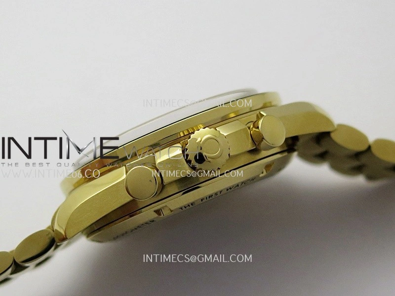 Speedmaster Professional YG N1F Best Edition Gold Dial Black Subdial On YG Bracelet Asian 3861