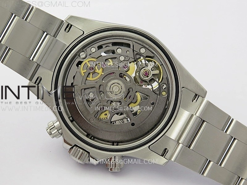 Daytona Cosmograph Carbon Bezel DIWF Best Edition Skeleton Dial on SS Oyster Bracelet SA4130