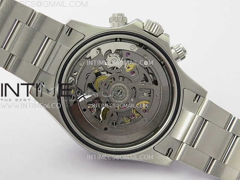 Daytona Cosmograph Carbon Bezel DIWF Best Edition Skeleton Dial on SS Oyster Bracelet SA4130
