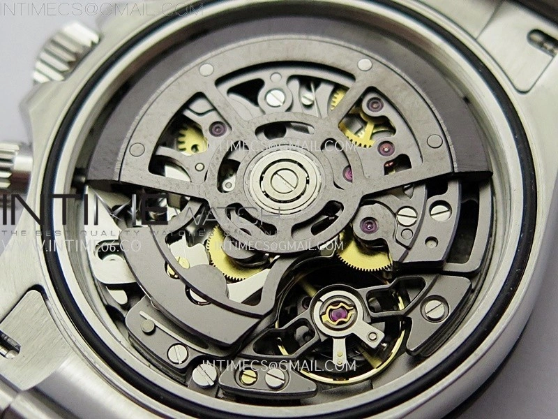 Daytona Cosmograph Carbon Bezel DIWF Best Edition Skeleton Dial on SS Oyster Bracelet SA4130