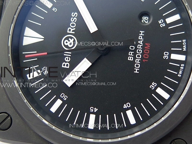 BR 03-92 Horograph Real Ceramic 1:1 Best Edition Black Dial on Black Rubber Strap MIYOTA 9015