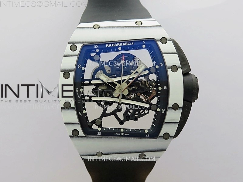 RM 61-01 Yohan Blake White NTPT ZF 1:1 Best Edition on Black Rubber Strap RMUL2 Super Clone