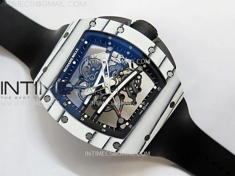 RM 61-01 Yohan Blake White NTPT ZF 1:1 Best Edition on Black Rubber Strap RMUL2 Super Clone
