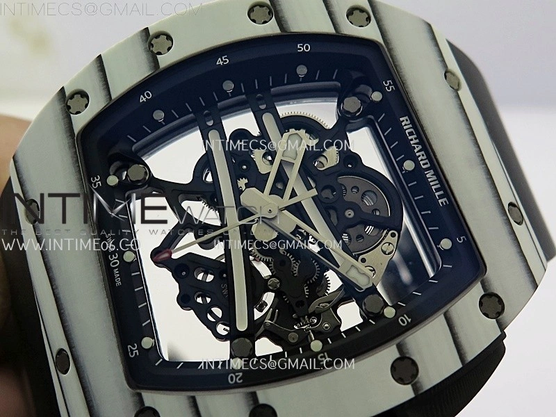 RM 61-01 Yohan Blake White NTPT ZF 1:1 Best Edition on Black Rubber Strap RMUL2 Super Clone