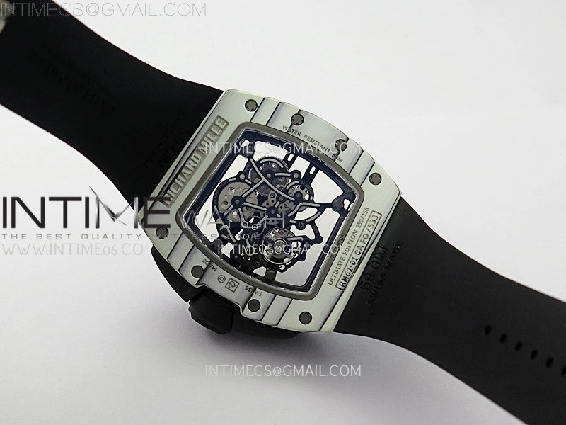 RM 61-01 Yohan Blake White NTPT ZF 1:1 Best Edition on Black Rubber Strap RMUL2 Super Clone