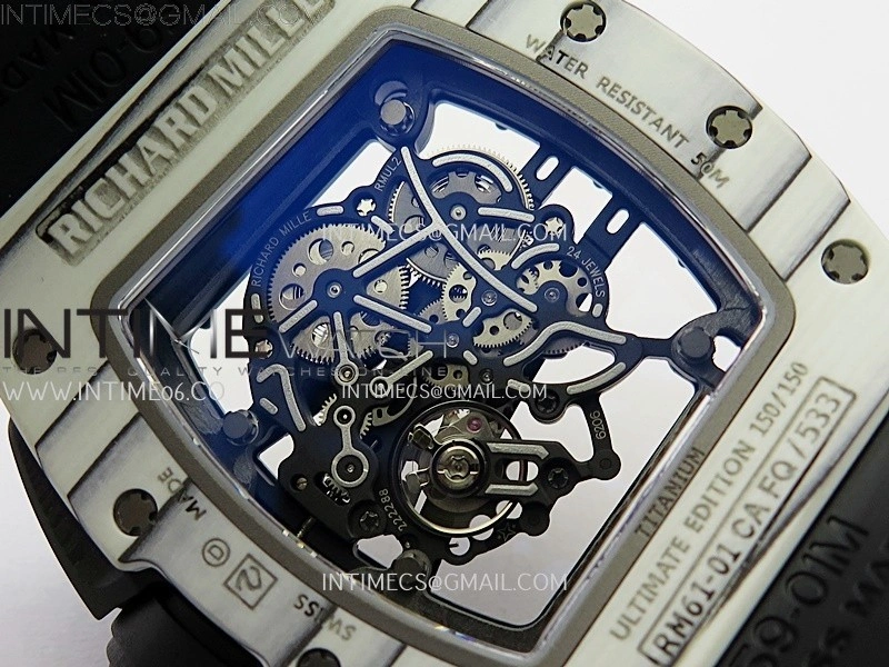 RM 61-01 Yohan Blake White NTPT ZF 1:1 Best Edition on Black Rubber Strap RMUL2 Super Clone