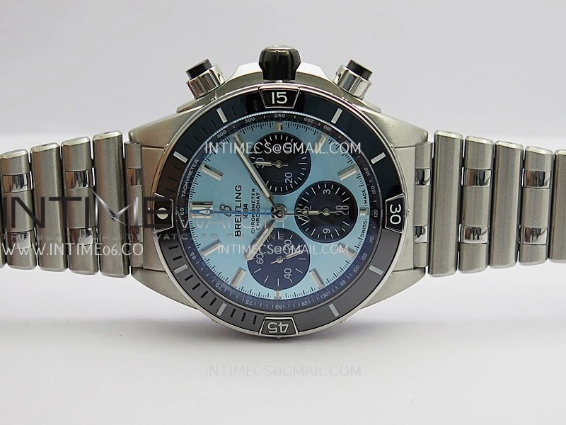 Chronomat B01 44mm SS TF 1:1 Best Edition Ice Blue Dial On SS Bracelet A7750 To Cal.01