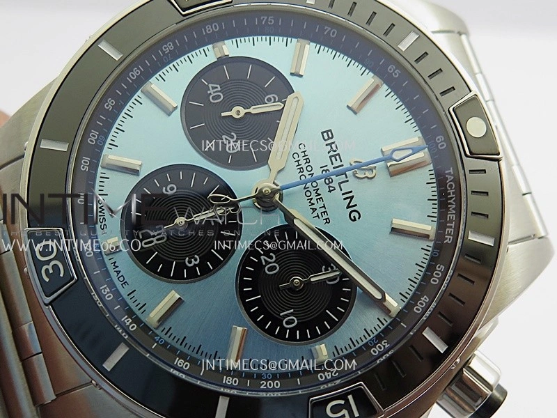 Chronomat B01 44mm SS TF 1:1 Best Edition Ice Blue Dial On SS Bracelet A7750 To Cal.01