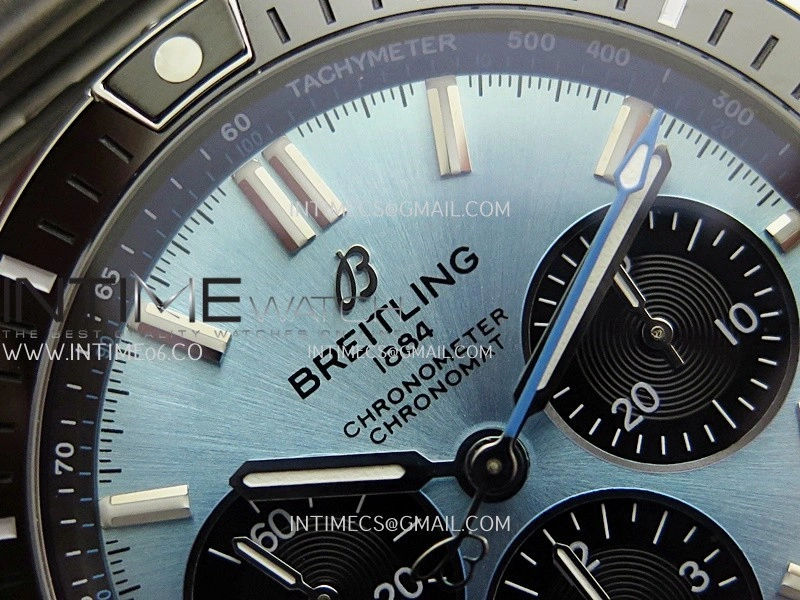 Chronomat B01 44mm SS TF 1:1 Best Edition Ice Blue Dial On SS Bracelet A7750 To Cal.01