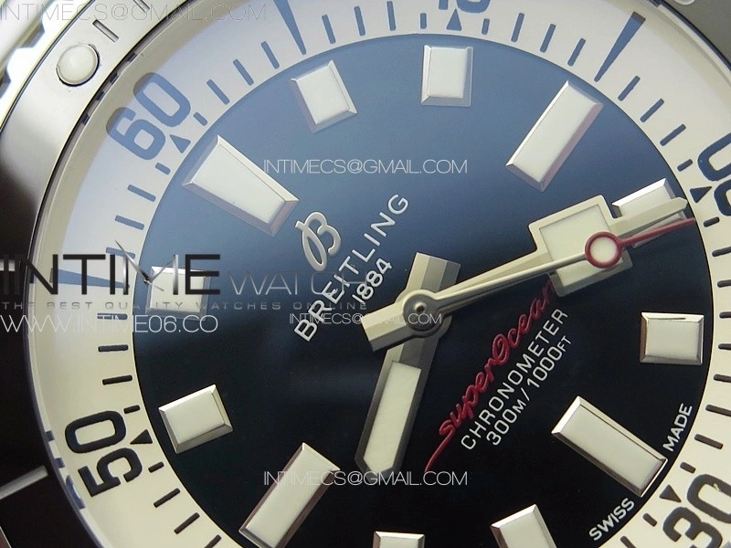SuperOcean Automatic 44 Black Ceramic Bezel TF 1:1 Best Edition Black Dial on SS Bracelet A2824