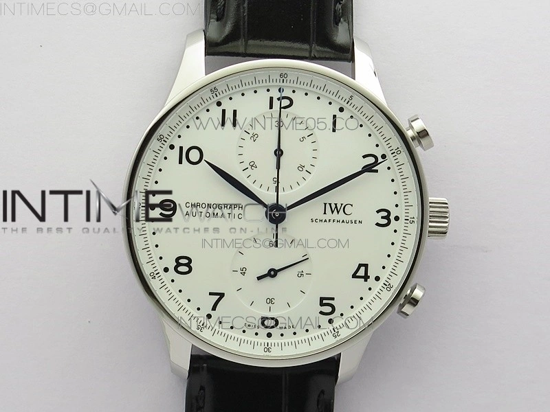 Portugieser Chronograph Edition 150 Years IW371602 ZF 1:1 Best Edition White Dial on Black Leather Strap A7750