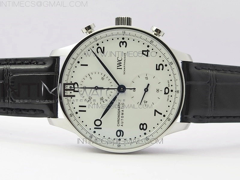 Portugieser Chronograph Edition 150 Years IW371602 ZF 1:1 Best Edition White Dial on Black Leather Strap A7750