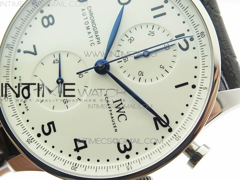 Portugieser Chronograph Edition 150 Years IW371602 ZF 1:1 Best Edition White Dial on Black Leather Strap A7750