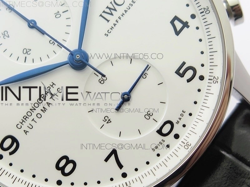 Portugieser Chronograph Edition 150 Years IW371602 ZF 1:1 Best Edition White Dial on Black Leather Strap A7750