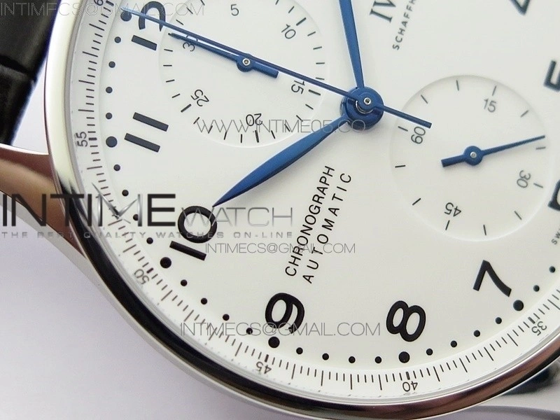 Portugieser Chronograph Edition 150 Years IW371602 ZF 1:1 Best Edition White Dial on Black Leather Strap A7750