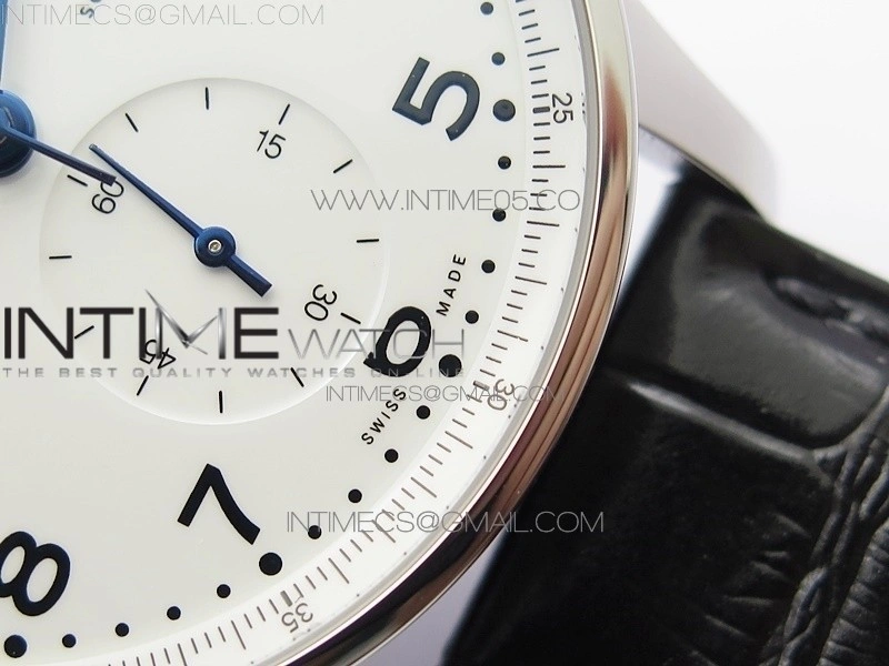 Portugieser Chronograph Edition 150 Years IW371602 ZF 1:1 Best Edition White Dial on Black Leather Strap A7750