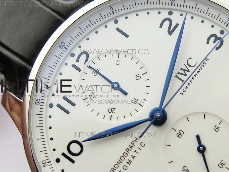Portugieser Chronograph Edition 150 Years IW371602 ZF 1:1 Best Edition White Dial on Black Leather Strap A7750