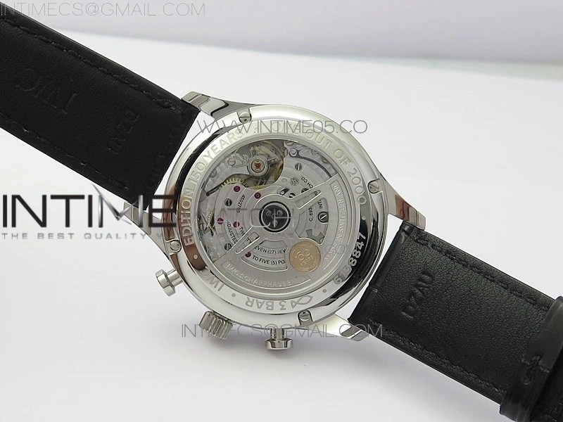 Portugieser Chronograph Edition 150 Years IW371602 ZF 1:1 Best Edition White Dial on Black Leather Strap A7750