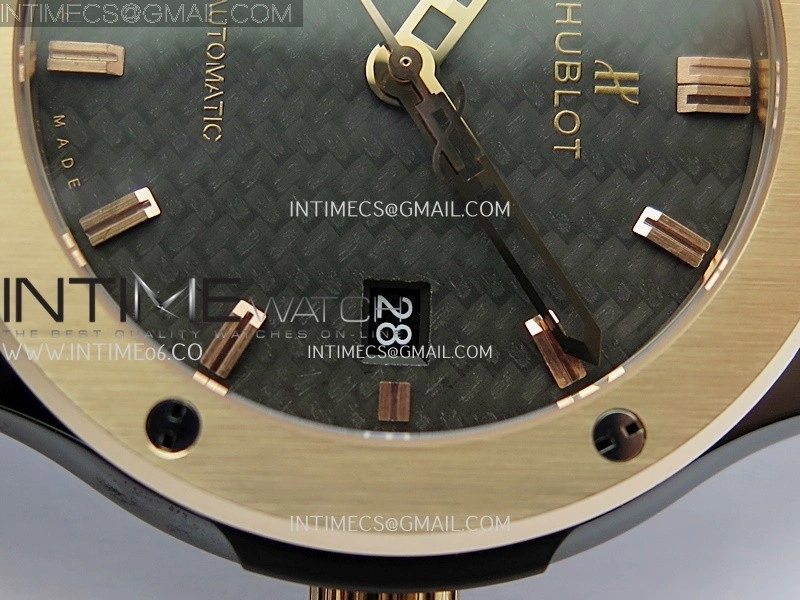 Classic Fusion 42mm Ceramic RG JJZF 1:1 Best Edition Black Textured Dial On Black Rubber Strap