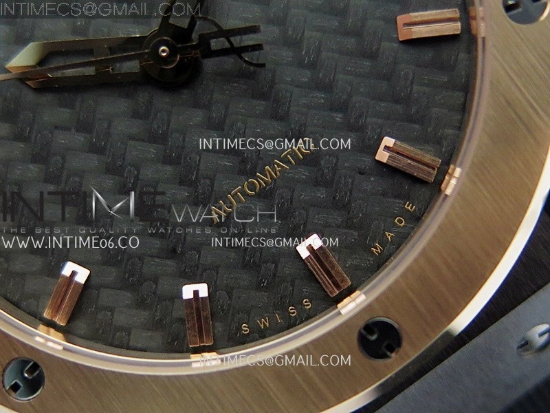 Classic Fusion 42mm Ceramic RG JJZF 1:1 Best Edition Black Textured Dial On Black Rubber Strap