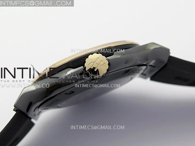 Classic Fusion 42mm Ceramic RG JJZF 1:1 Best Edition Black Textured Dial On Black Rubber Strap