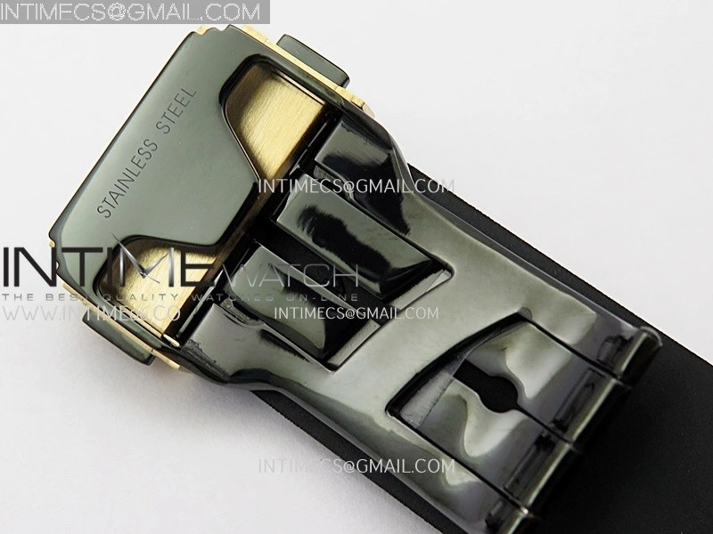 Classic Fusion 42mm Ceramic RG JJZF 1:1 Best Edition Black Textured Dial On Black Rubber Strap