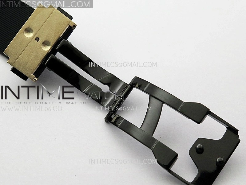 Classic Fusion 42mm Ceramic RG JJZF 1:1 Best Edition Black Textured Dial On Black Rubber Strap