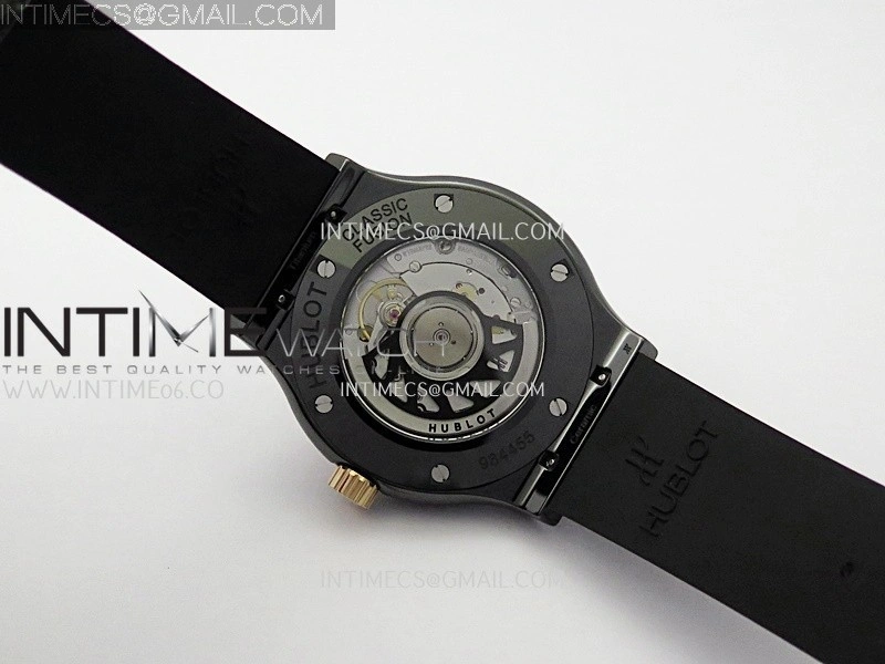 Classic Fusion 42mm Ceramic RG JJZF 1:1 Best Edition Black Textured Dial On Black Rubber Strap
