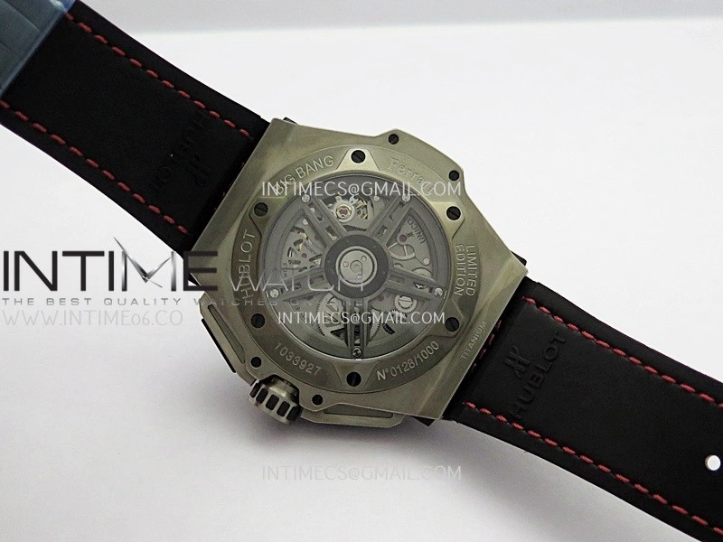 Hublot Big Bang Unico 44mm Carbon SS HBBF 1:1 Best Edition Skeleton Dial Silver Marker On Black Gummy Strap A1280