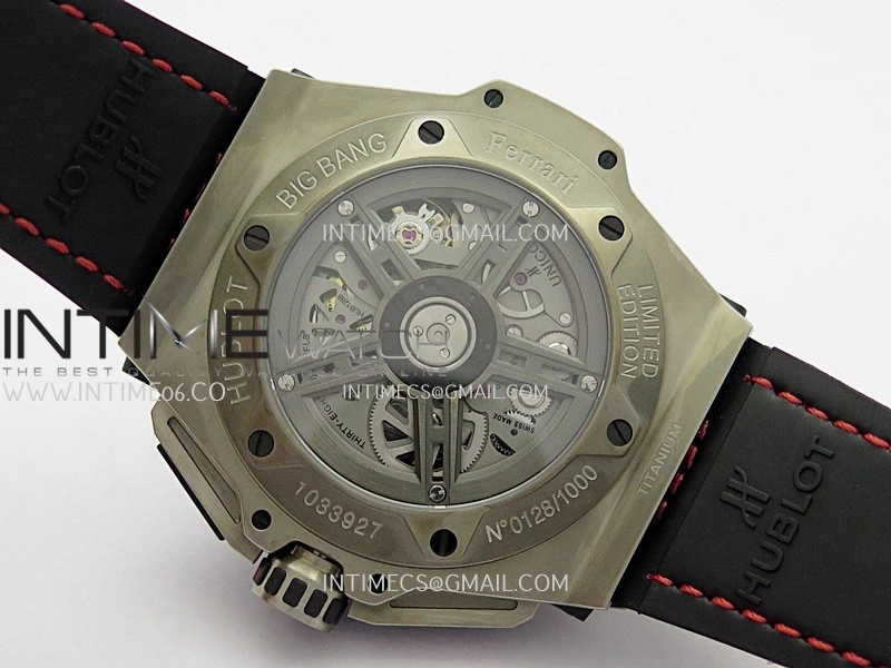 Hublot Big Bang Unico 44mm Carbon SS HBBF 1:1 Best Edition Skeleton Dial Silver Marker On Black Gummy Strap A1280