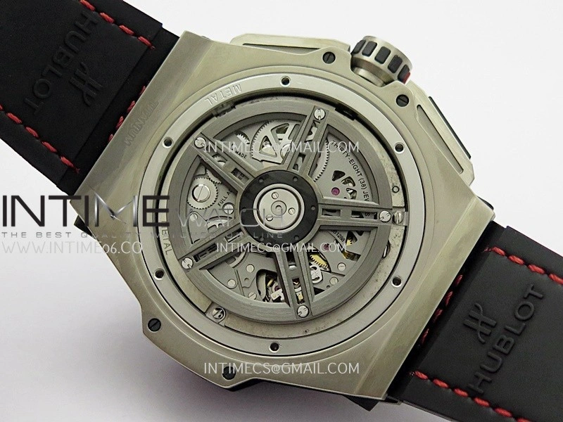 Hublot Big Bang Unico 44mm Carbon SS HBBF 1:1 Best Edition Skeleton Dial Silver Marker On Black Gummy Strap A1280