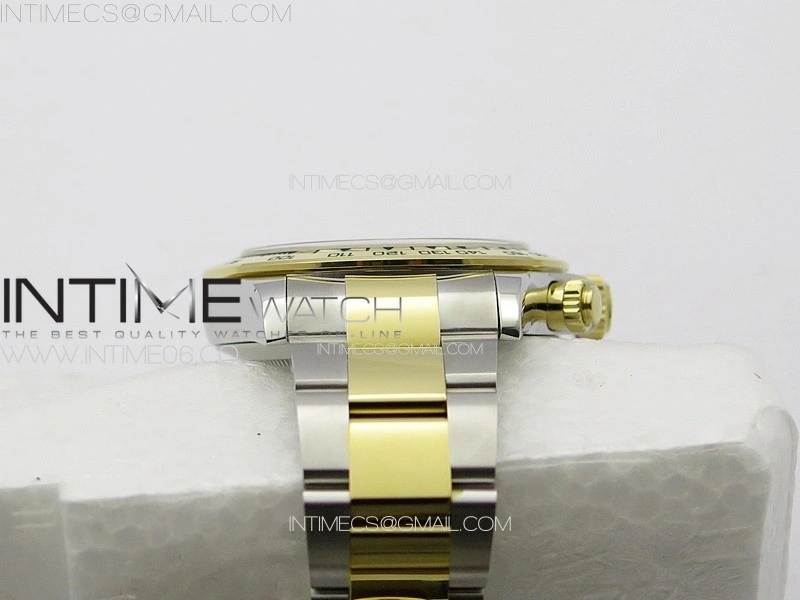 Daytona 116503 YG SS APSF Black MOP Dial Crystals Markers On YG SS Bracelet Slim A7750