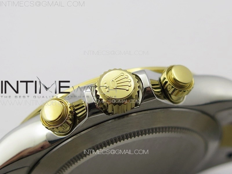 Daytona 116503 YG SS APSF White MOP Dial Crystals Markers On YG SS Bracelet Slim A7750