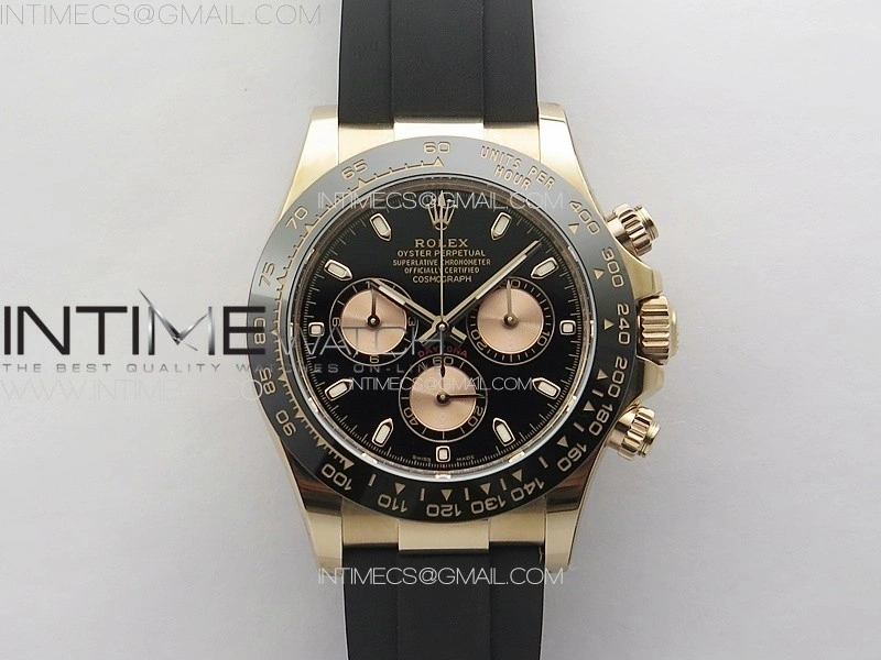 Daytona 116515 BTF 1:1 Best Edition Black RG Dial on Oysterflex Rubber Strap SA4130 V2